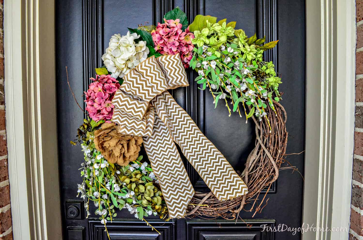 Spring grapevine wreath from scratch for front door Easter decor