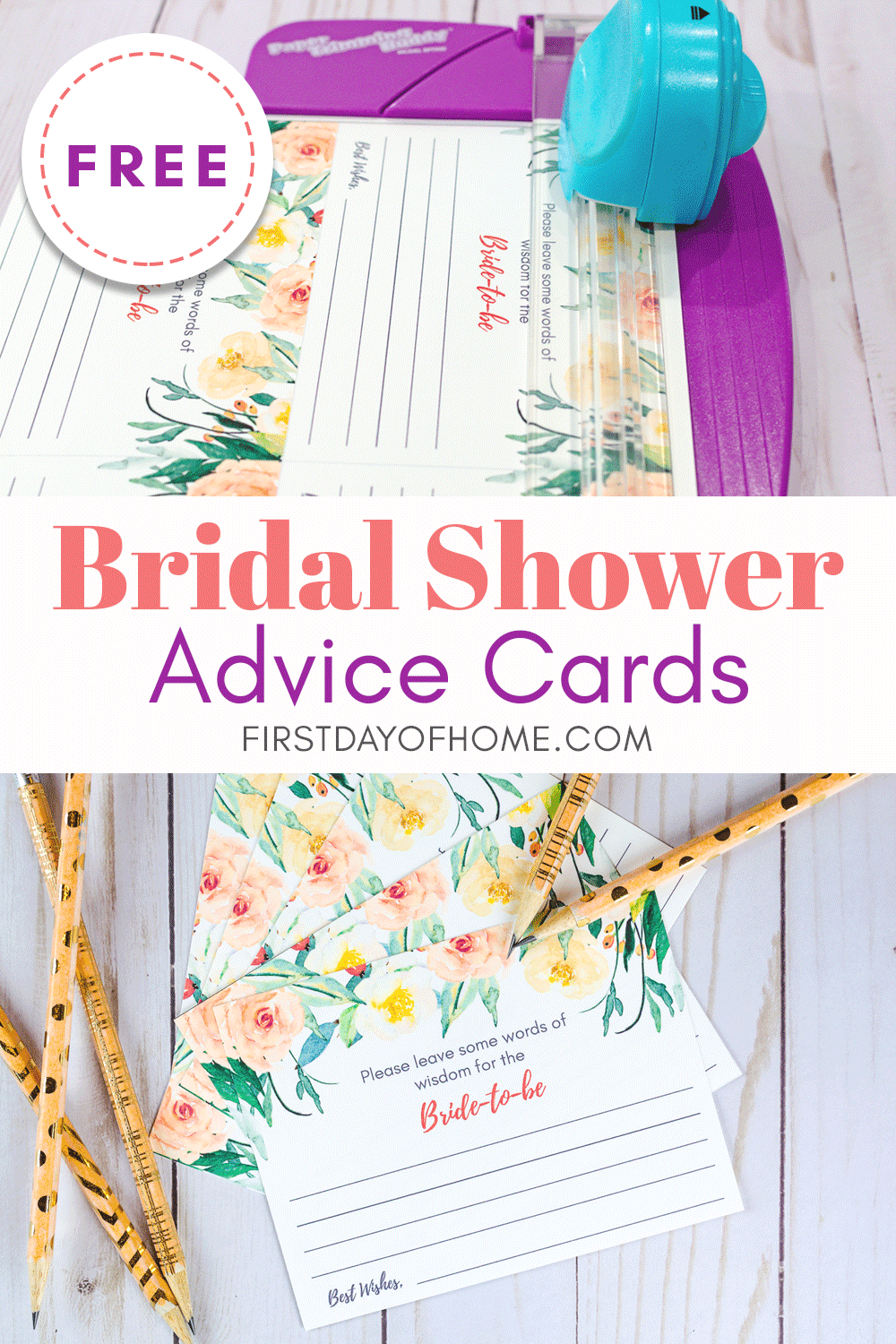 Free printable bridal shower advice cards
