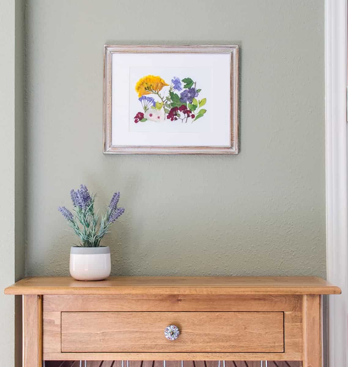 Microwave easy DIY pressed flower wall art tutorial