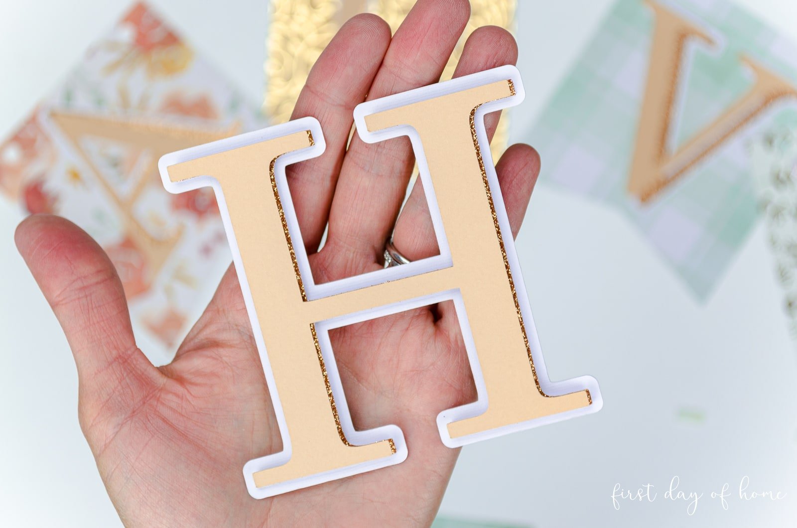 Fall banner printable letter H for Harvest cut using a Silhouette Cameo or Cricut machine