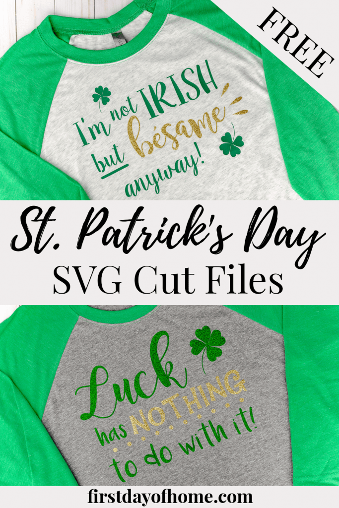 Two St. Patrick's Day t-shirts made from SVG cut files with heat transfer vinyl