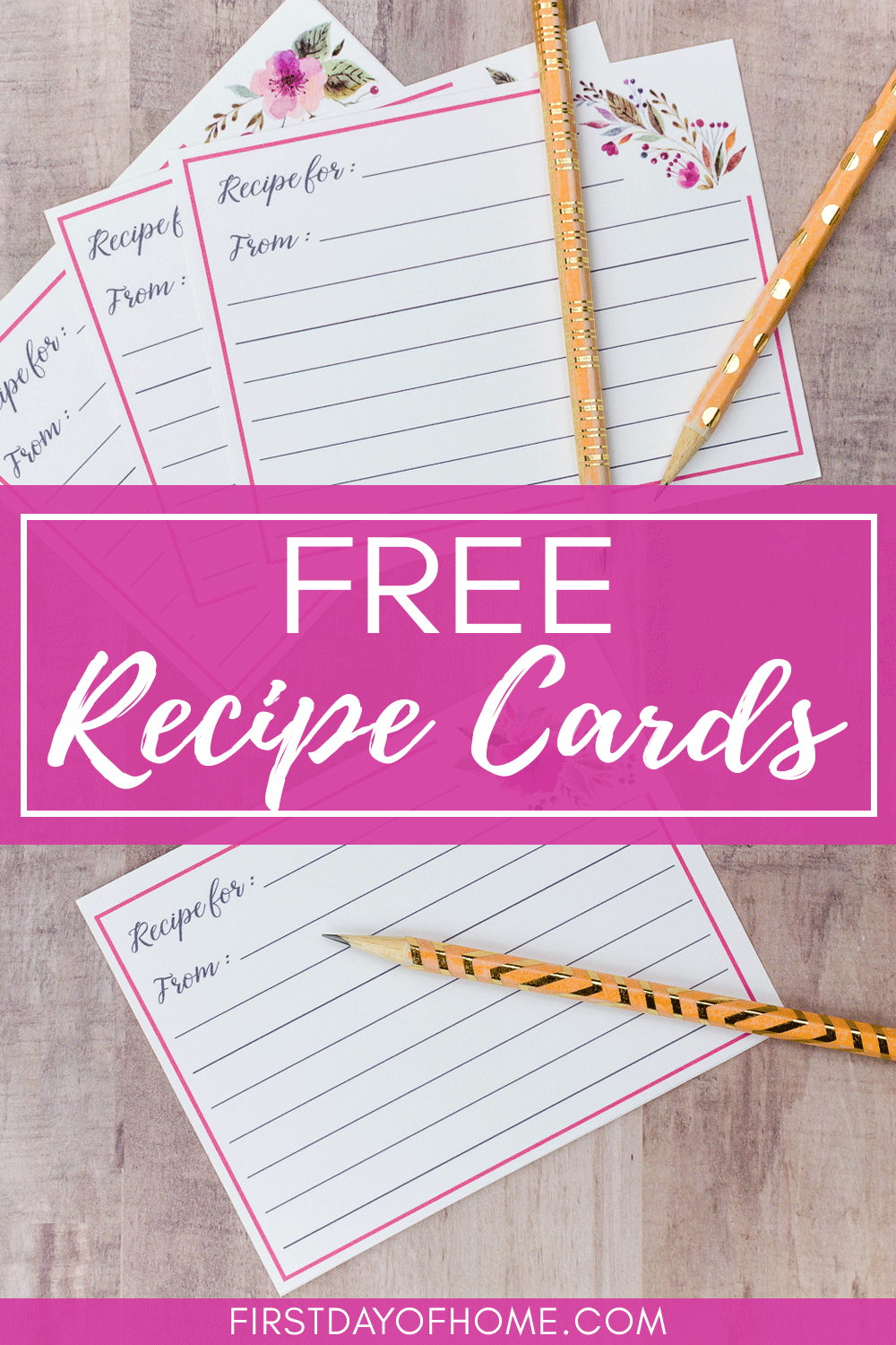 Free recipe cards templates for Pinterest
