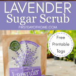 DIY sugar scrub made with lavender essential oils and coconut oil