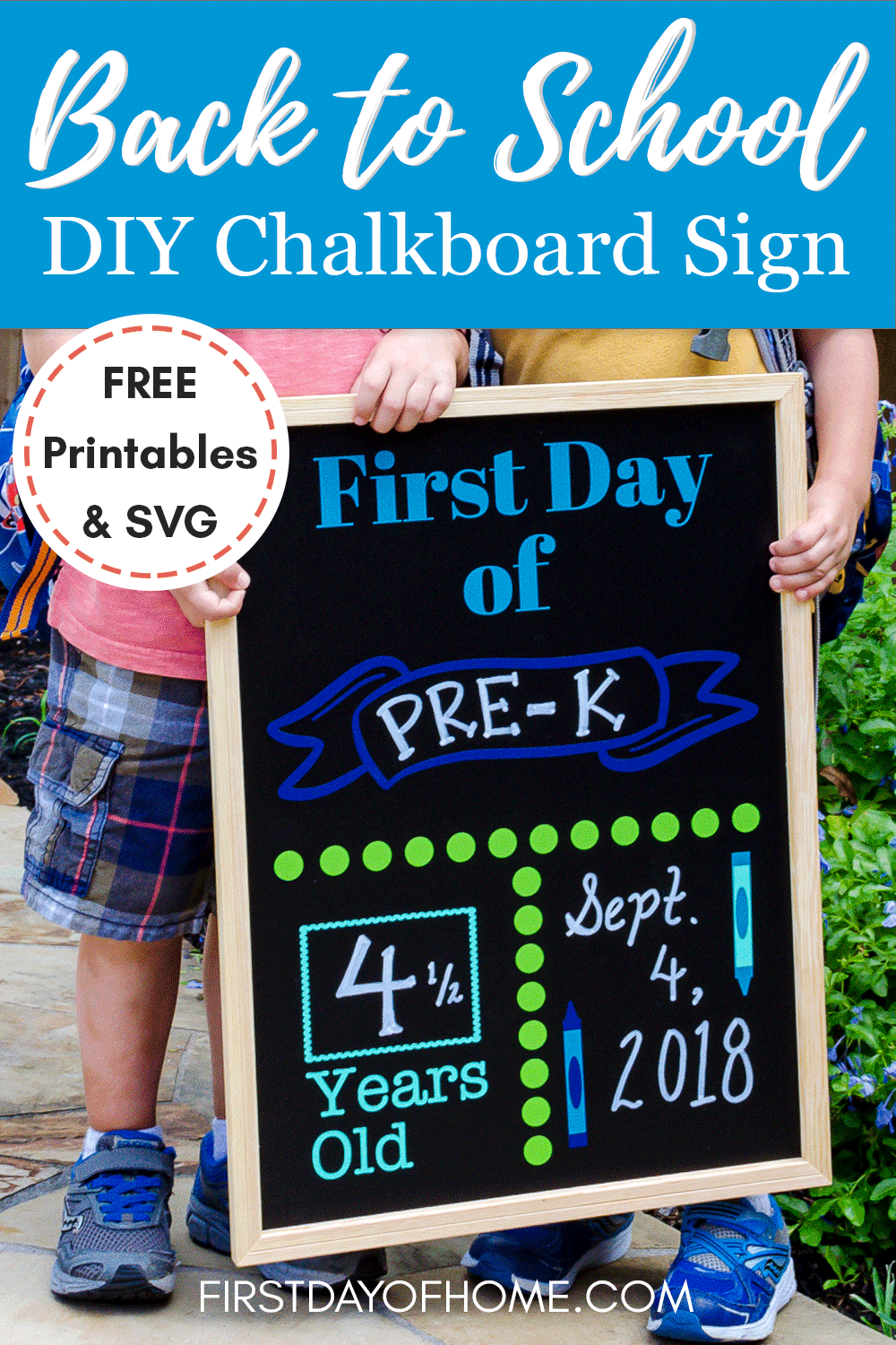 Back to school sign with free printables and SVG files
