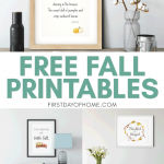 Free fall printables - farmhouse style watercolor prints hanging on walls