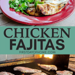 Chicken fajita recipe - cooked on plate and on the grill