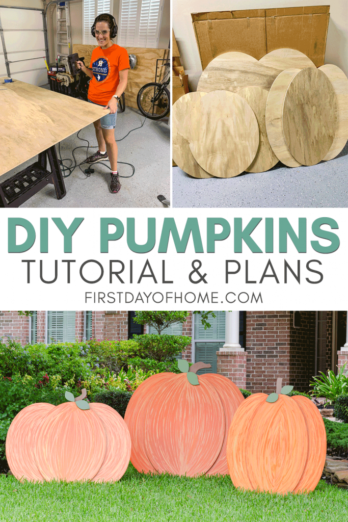 DIY wooden pumpkin cutouts for yard decorations