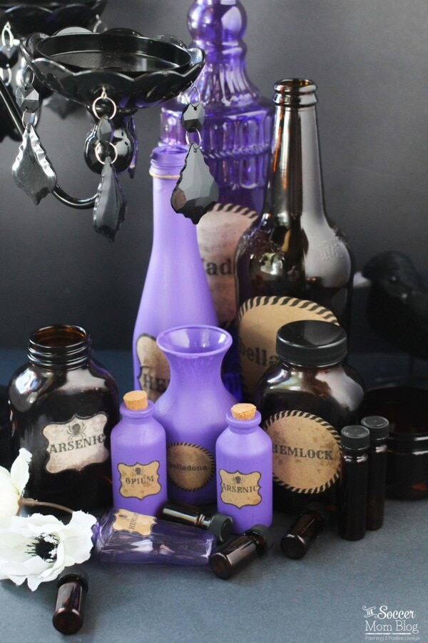 DIY Halloween potion bottles