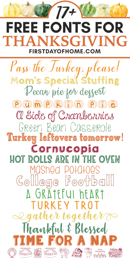 Free Thanksgiving fonts to download for Word, PowerPoint, Photoshop or other design software