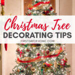 Christmas tree decorating tips for elegant traditional red and gold tree