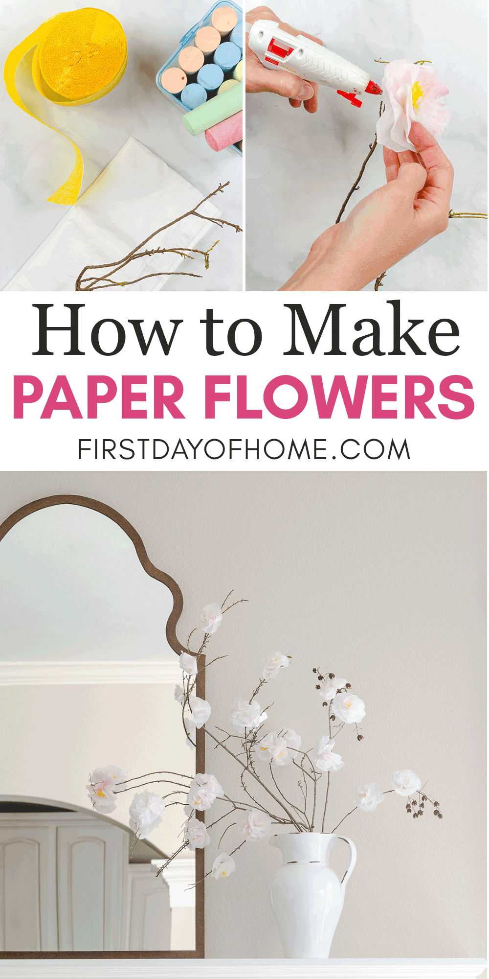 Steps to make DIY tissue paper flowers