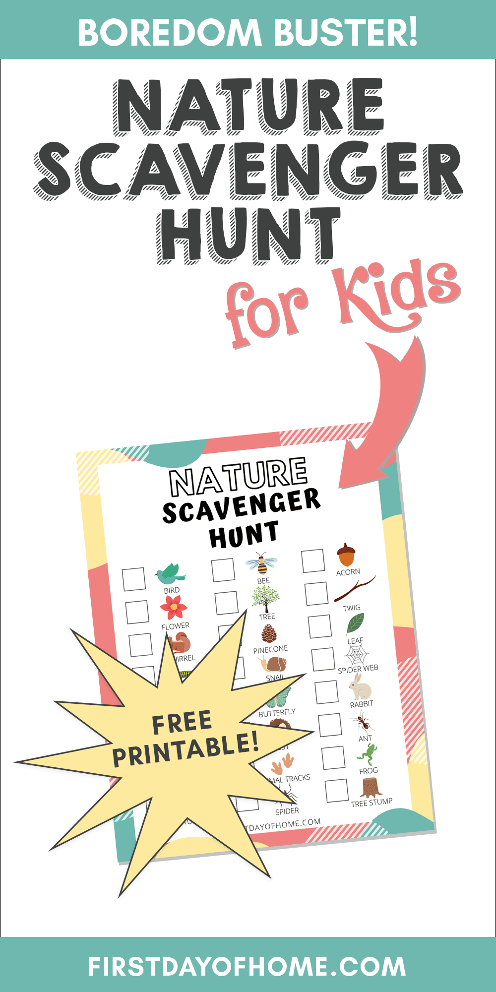 The Best Nature Scavenger Hunt for Kids [Free Printable]