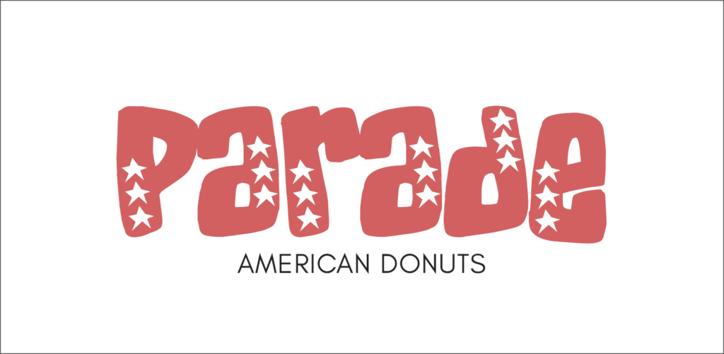 "Parade" text written in font called American Donuts