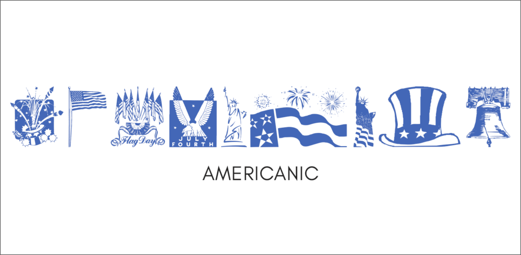 Americana patriotic graphics from the Americanic font collection