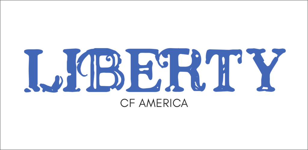 Liberty text written in rustic patriotic font called CF-America