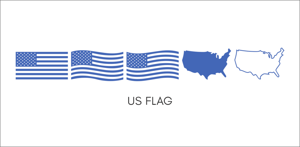 US flat icons as part of the US Flag patriotic font collection