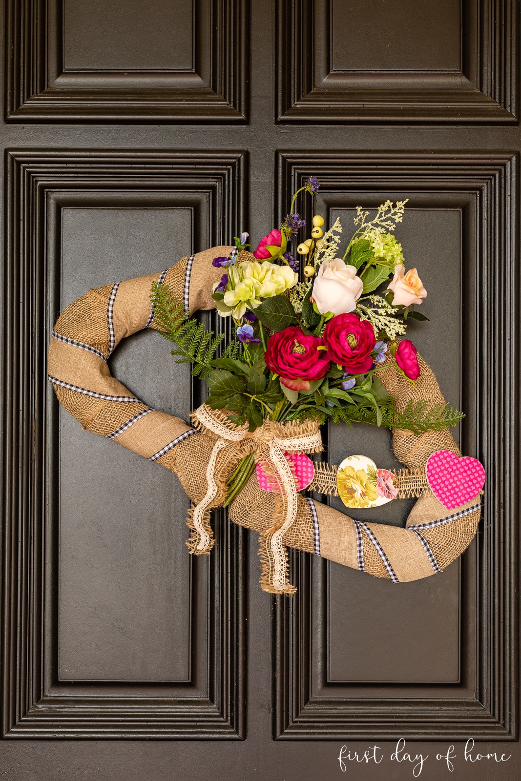 Double heart wreath for Valentine's Day