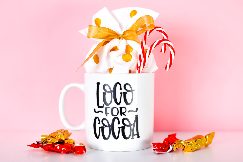 DIY cocoa mug Cricut gift idea