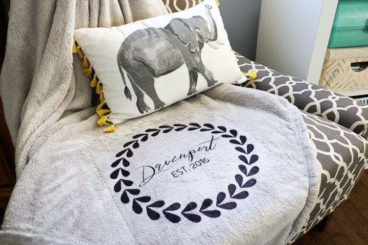 Infusible ink blanket made with Cricut