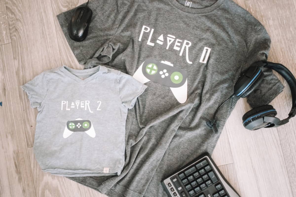 Video game t-shirts made with Cricut machine