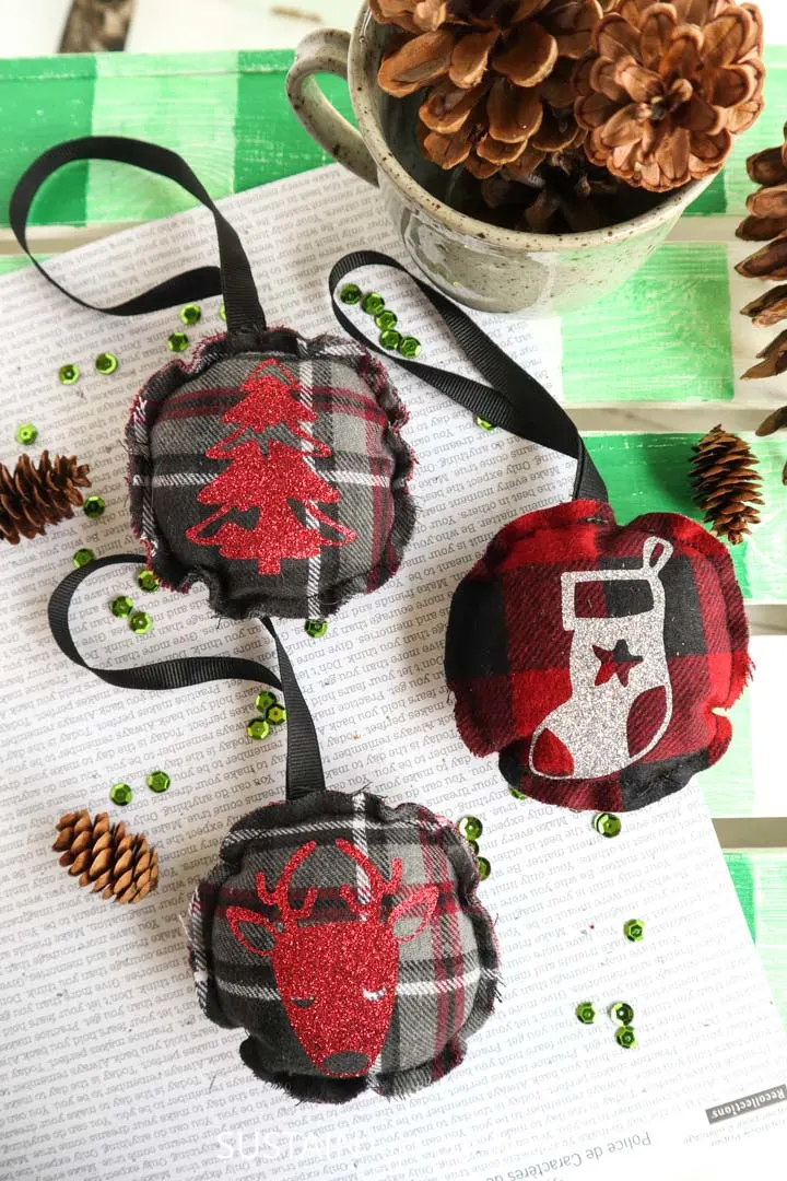 Buffalo Check Ornaments from Sustain My Craft Habit
