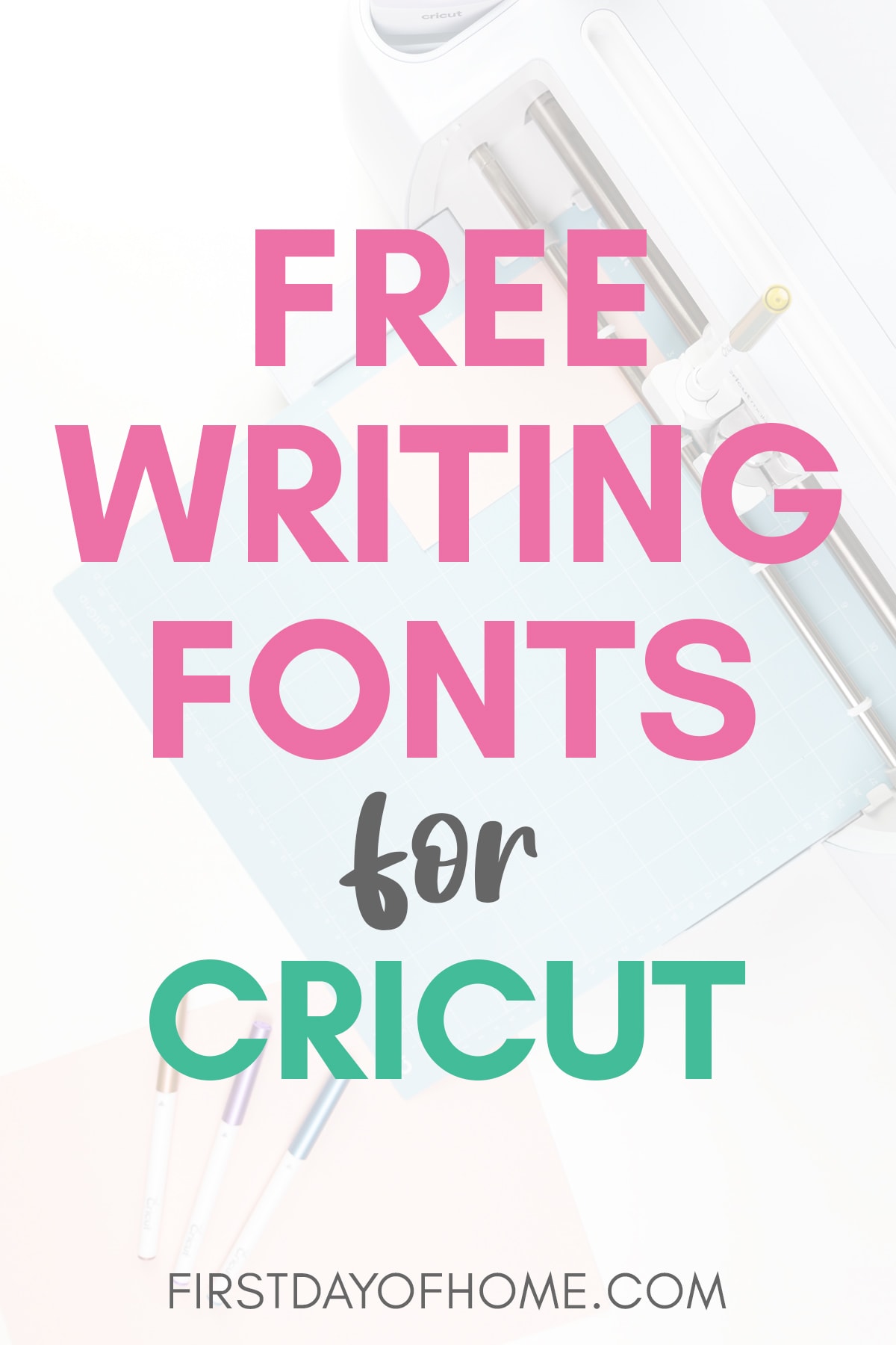 Image with text overlay reading "Free Writing Fonts for Cricut"