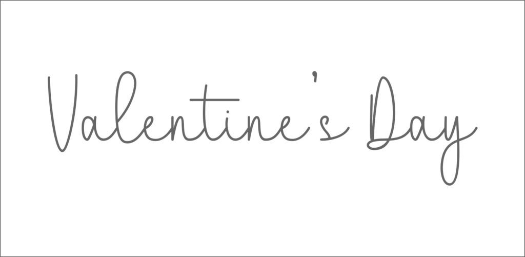 Valentines Day writing font example
