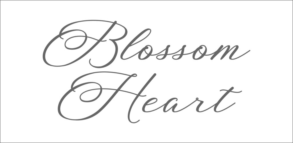 Free script font called Blossom Heart.