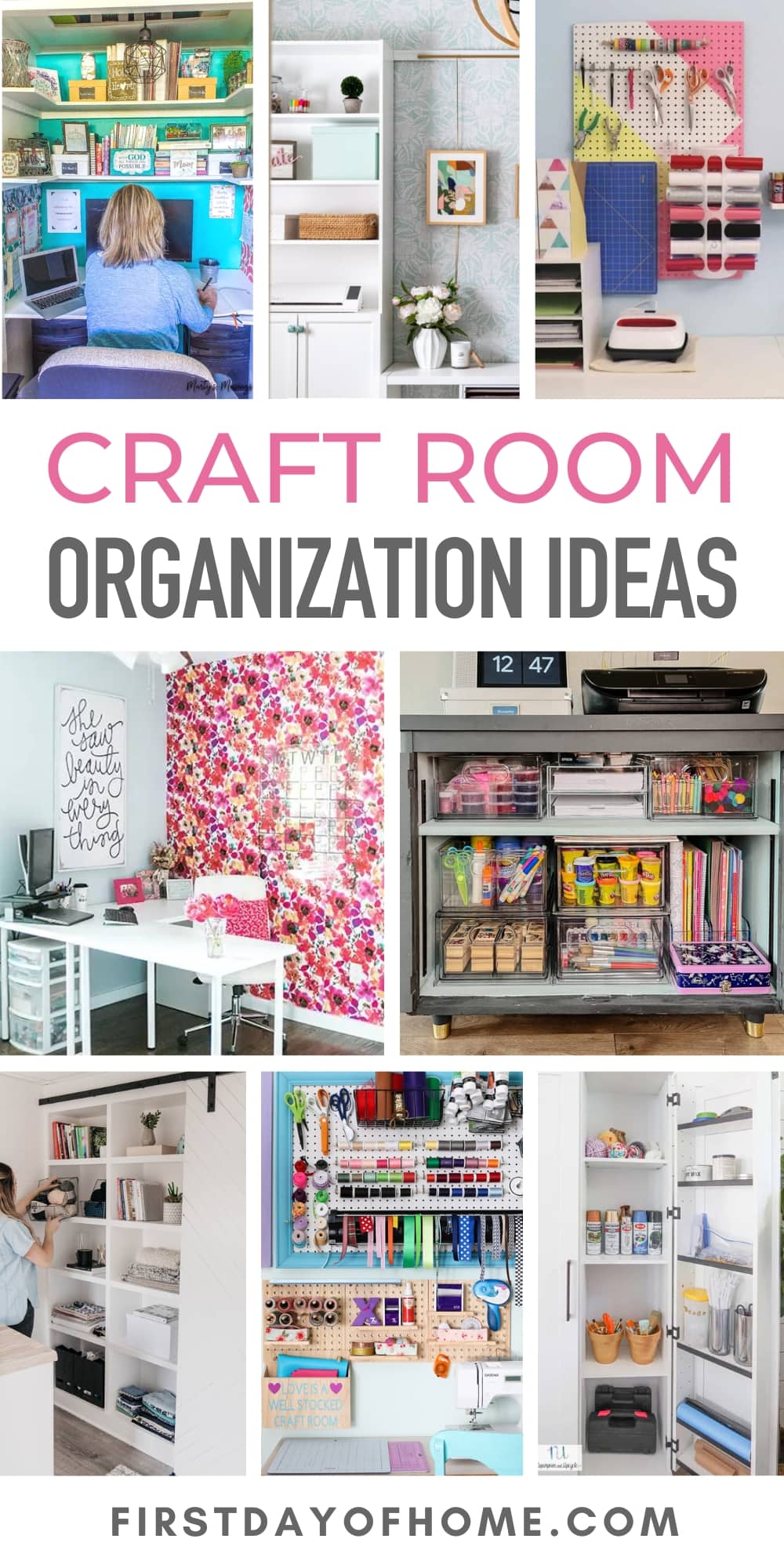 Collage of craft room ideas