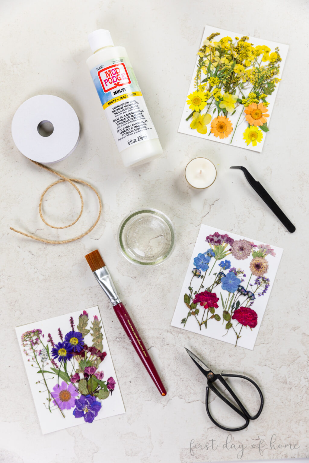 Easy Pressed Flower Lanterns - First Day of Home