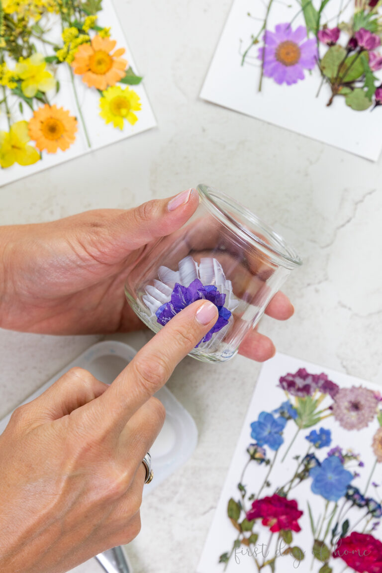 Easy Pressed Flower Lanterns - First Day of Home