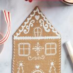 Cardboard gingerbread house.