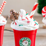 Mini coffee cup ornament inspired by Starbucks holiday coffee.